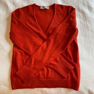 Everlane cashmere wrap sweater, size small, red
